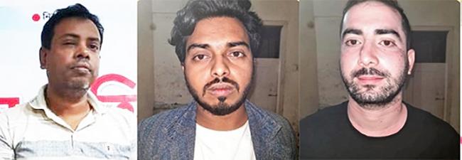 বাম থেকে অসীম, ইব্রাহীম ও মতিন